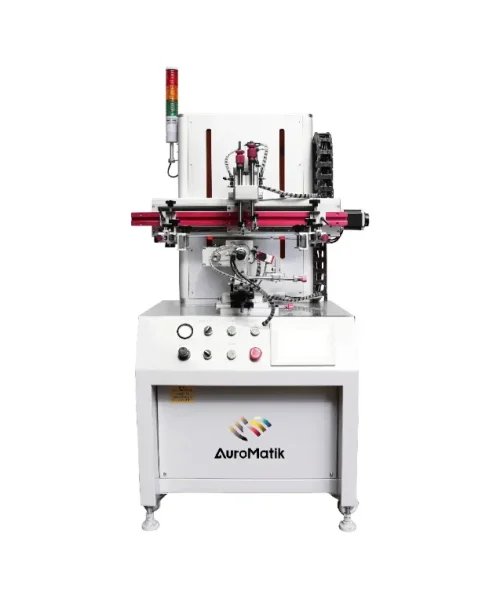 Machine de sérigraphie semi automatique pour bouteilles rondes multicolores